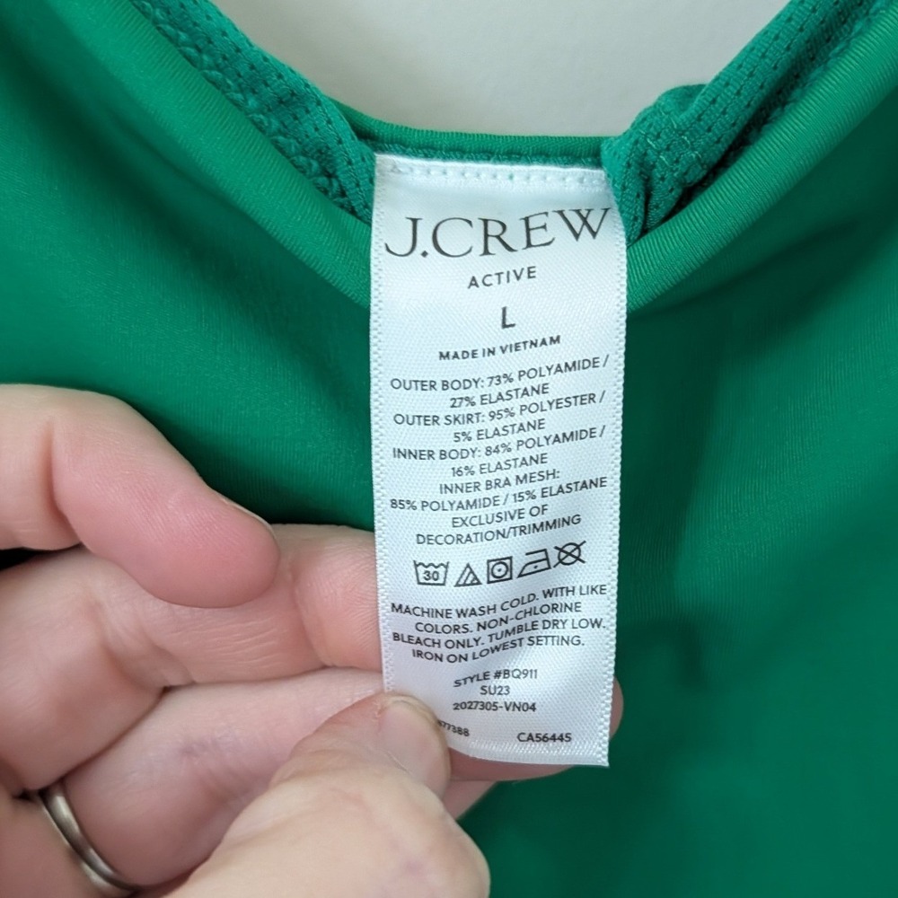 J.Crew Active Kelly Green Pleated Tennis Dress Drop Waist Large - Picture 16 of 16